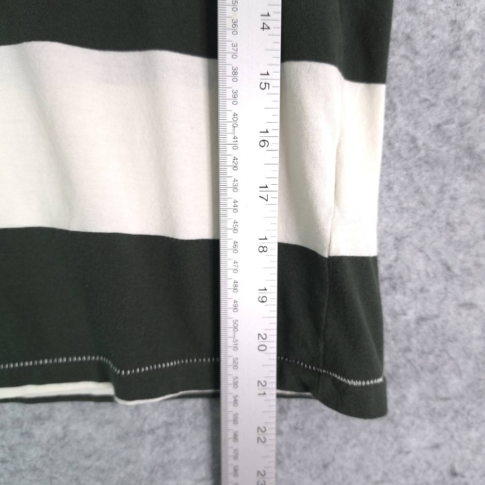 The Great. Striped Green and Cream Striped Crew T-Shirt - Picture 6 of 6
